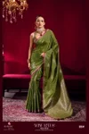 Wine Lotus By Girnar Satin Linen Handloom Weaving Silk Saree